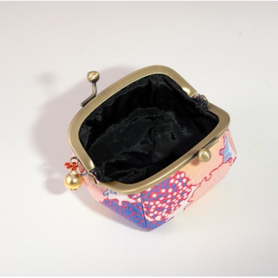 2.5寸ボストンがま口　小紋柄(白)