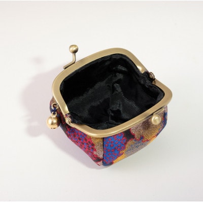 2.5寸ボストンがま口　小紋柄(黒)