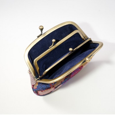 4.0寸親子がま口　小紋柄(黒)