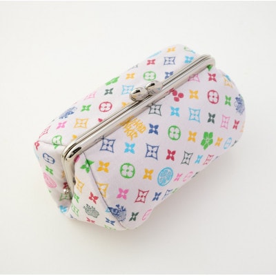 コロリンポーチ　モノグラム柄(白色)