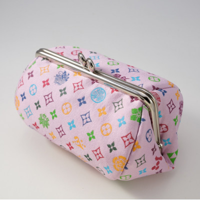 コロリンポーチ　モノグラム柄(ピンク色)