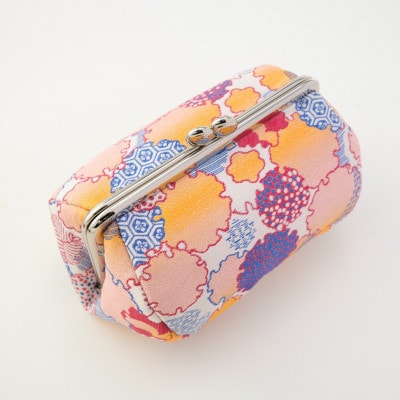 コロリンポーチ　小紋柄(白色)