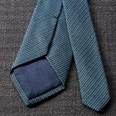 【手織りネクタイ】サックスブルー フレスコタイ kuskafabric  京都・丹後のシルク織物