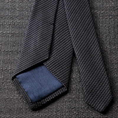 【手織りネクタイ】グレー フレスコタイ kuskafabric  京都・丹後のシルク織物