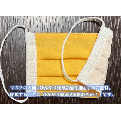 【訳あり】 丹後ちりめん接触冷感マスク　カラーおまかせ　5枚セット Lサイズ(男性向け)