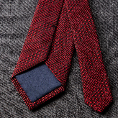 【手織りネクタイ】レッド 丹後ジャカードタイ kuskafabric 京都・丹後のシルク織物