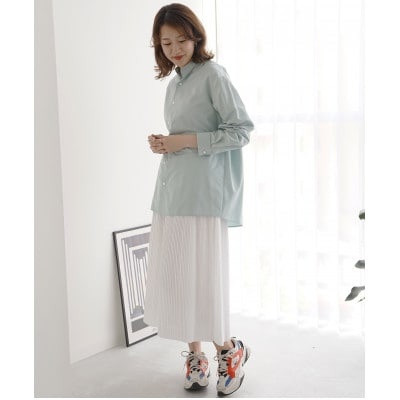 Kinudian オフィサーシルクシャツ サックス フリーサイズ　シルク100%　ユニセックス