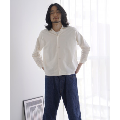 Kinudian パジャマシルクシャツ ホワイト フリーサイズ　ユニセックス　リラックスコーデ