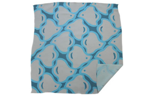 正絹縮緬友禅風呂敷　千鳥