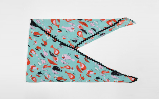 一色ちりめんあずま袋　コトリ(グリーン)