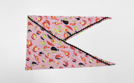 一色ちりめんあずま袋　コトリ(ピンク)