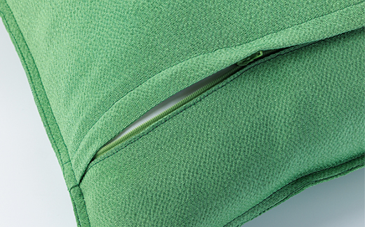 洗える丹後ちりめん「ちりめん美人」シルククッションカバー(グリーン)　ギフトにも　京都与謝野町より