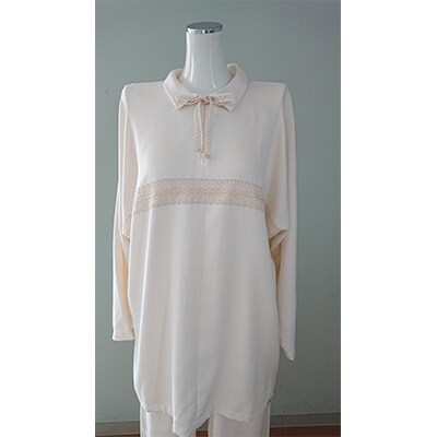 【丹後シルク】パジャマ襟付(飾りシルクレース)フリーサイズ