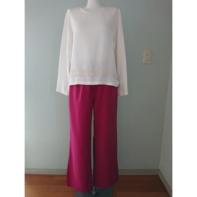 シルクパンツ　ピンク　丹後シルク