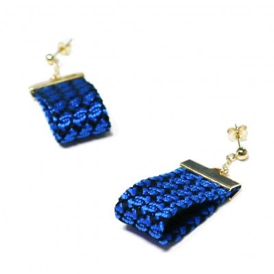 kuska fabricのガルザイヤリング【丹後ブルー】世界でも稀な手織りファブリック