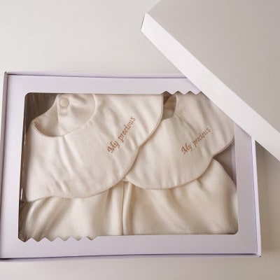 丹後シルク　スタイ刺繍入2枚・パンツセット