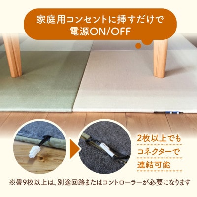 暖房薄畳 心温 1枚【市松01 銀白色×新銀白色】 年中使える和のホットカーペット