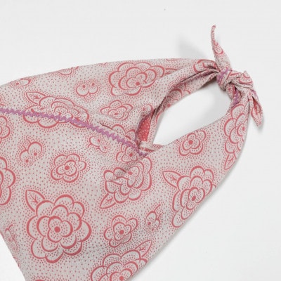 一色ちりめんあずま袋　椿(ピンク)