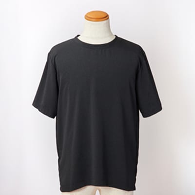 京都の伝統織物を使った丹後ちりめんTシャツ ブラック