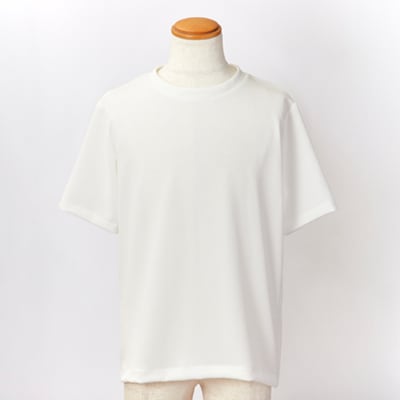 京都の伝統織物を使った丹後ちりめんTシャツ ホワイト