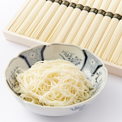 丹後ちり麺 シルクの糸 シルクパウダー入り素麺 木箱入り 22束　夏にぴったりのそうめん　ギフトにも