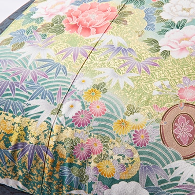 オリジナル ビンテージKIMONOクッションカバー(クッション付き)50cm×50cm ちりめん着物