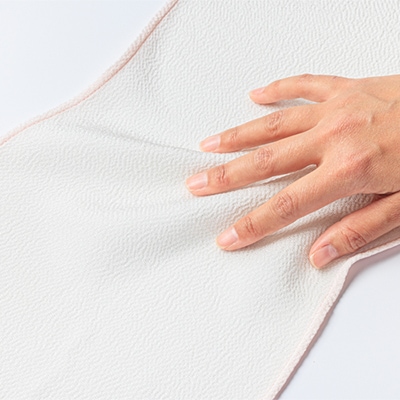 丹後ちりめん「ちりめん美人」シルクボディタオル ピンク　肌に優しいシルク100%　京都与謝野町より