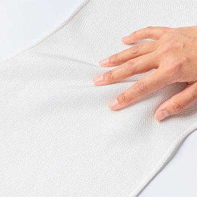 丹後ちりめん「ちりめん美人」シルクボディタオル ホワイト　肌に優しいシルク100%　京都与謝野町より