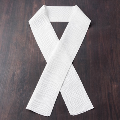 ワタマサ　三重織 正絹白半衿(市松ぼかし)シルク100%日本製和装小物　丹後ちりめん織元より