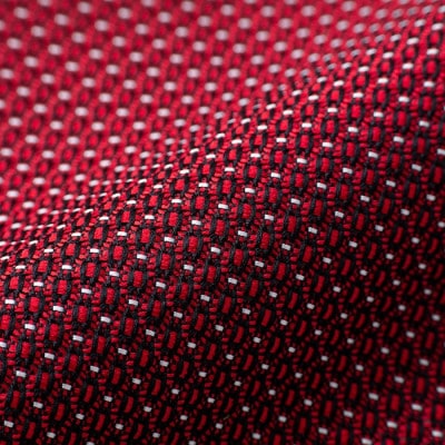【手織りネクタイ】レッド ラインドットタイ kuskafabric 丹後の絹織物【高島屋選定品】
