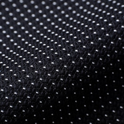 【手織りネクタイ】ブラック ラインドットタイ kuskafabric 丹後の絹織物【高島屋選定品】