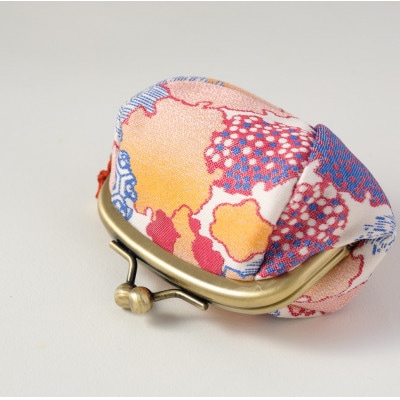 2.5寸ボストンがま口　小紋柄(白)