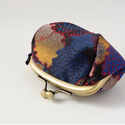 2.5寸ボストンがま口　小紋柄(黒)