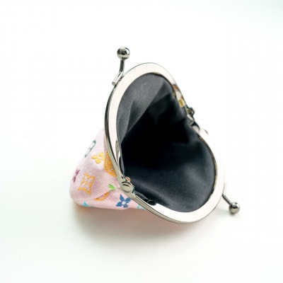 2.6寸がま口財布　モノグラム柄(ピンクバージョン)