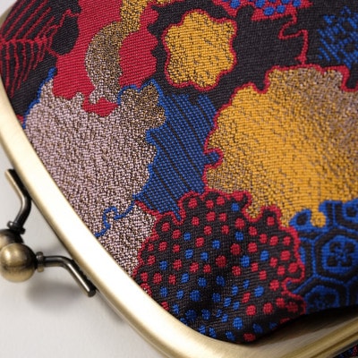 4.0寸親子がま口　小紋柄(黒)