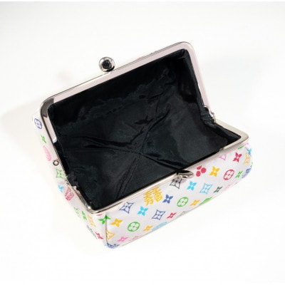 コロリンポーチ　モノグラム柄(白色)