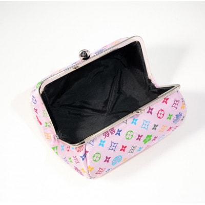 コロリンポーチ　モノグラム柄(ピンク色)