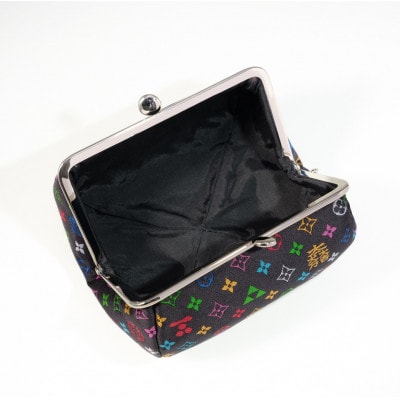 コロリンポーチ　モノグラム柄(黒色)