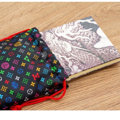 御朱印帳袋(御城印帳袋)　モノグラム柄(ブラックバージョン)