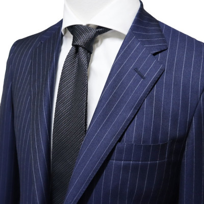 【手織りネクタイ】グレー フレスコタイ kuskafabric  京都・丹後のシルク織物