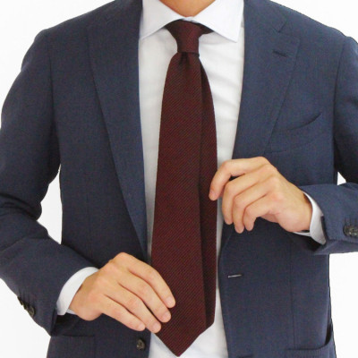 【手織りネクタイ】ワイン フレスコタイ kuskafabric  京都・丹後のシルク織物