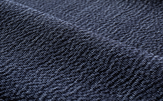 正絹縮緬マフラー(紺/濃いグレー)