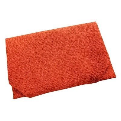 正絹ちりめん台付ふくさ  (朱)　シルク100%　冠婚葬祭に便利な日本製袱紗　結婚式、法事・葬式に