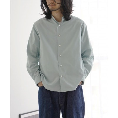 Kinudian オフィサーシルクシャツ サックス フリーサイズ　シルク100%　ユニセックス