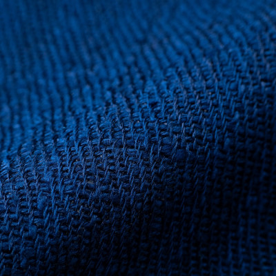 【手織りマフラー】ネイビー 手紡ぎシルク真綿 kuskafabric 丹後の絹織物【高島屋選定品】