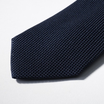 シルク100%　たけとらのフレスコネクタイ　紺・無地　ふるさと納税限定商品　プレゼント・父の日にも