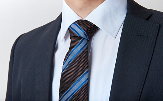 シルク100%　たけとらのフレスコネクタイ　茶・サックス・青　ふるさと納税限定　プレゼント・父の日に