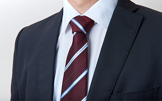 シルク100%　たけとらのフレスコネクタイ　エンジ・白・サックス　ふるさと納税限定　ギフト・父の日に