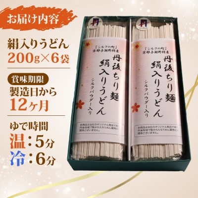 絹入りうどん 約12食 (200g×6袋セット) シルクパウダー入りの人気乾麺うどん