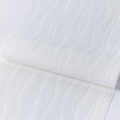 ワタマサ　三重織 正絹白半衿(よろけ立涌縞)シルク100%日本製和装小物　丹後ちりめん織元より